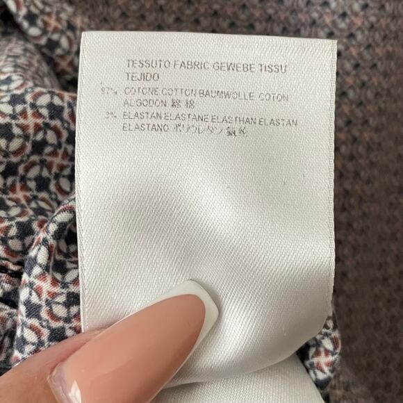 Gucci Dress Shirt Mens 41 16 White Blue Geometric Print Fitted Cotton Preppy - Picture 14 of 15